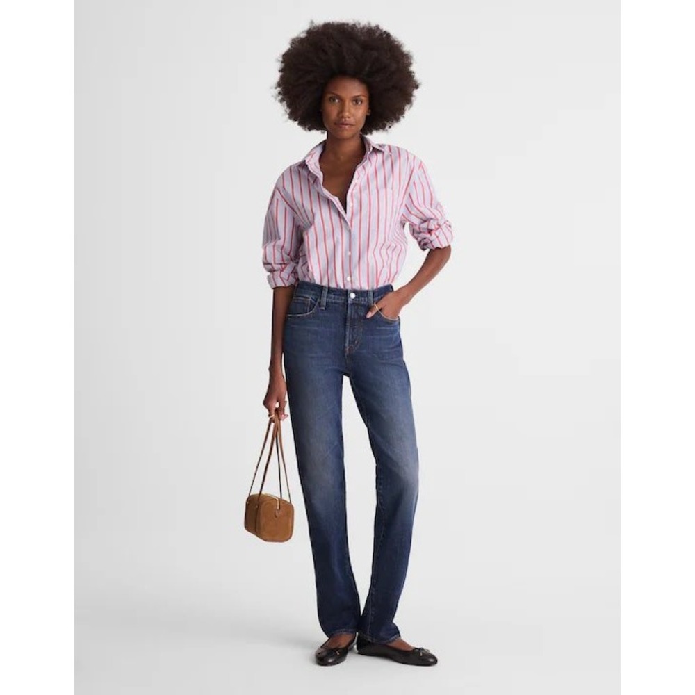 Madewell Longline Straight Jean Women Size 28 Blue High Rise Denim Classic NWT